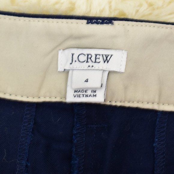 J Crew Factory Women Navy 3.5 In Classic Chino Shorts size 4 Blue Stretch Preppy - Picture 8 of 10
